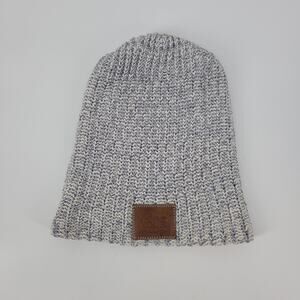 Love Your Melon Blue White Cotton Knit Long Beanie